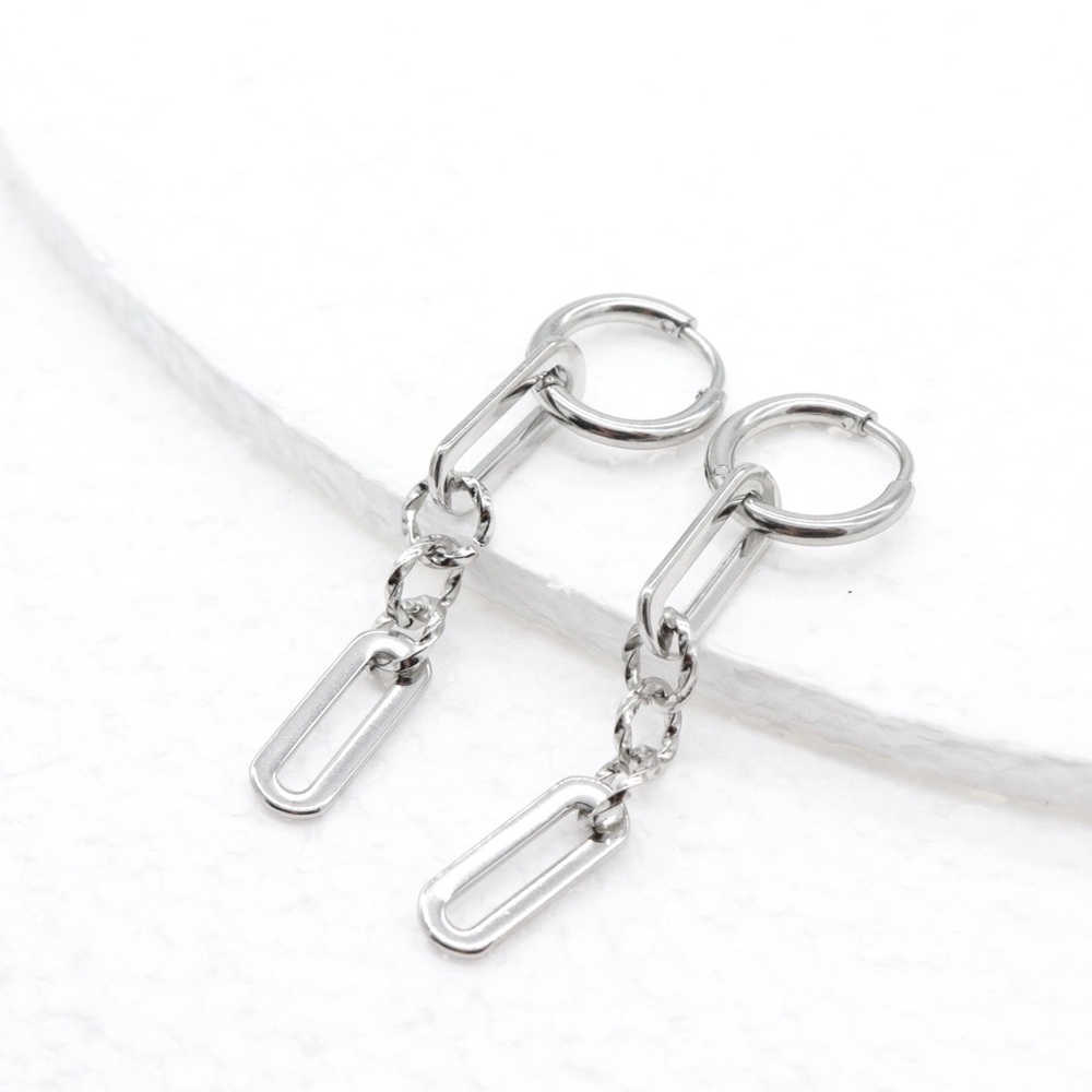 Chain link dangle earrings - Picture 2 of 2